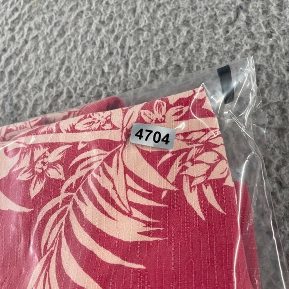 Tommy Bahama Silk Button Up Shirt Short Sleeve Hawaiian Adult Pink Palm Trees L - Picture 9 of 9